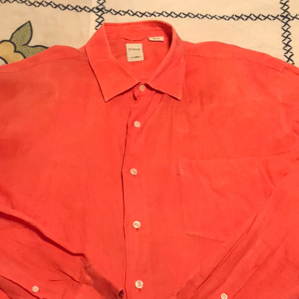 JCrew 100%  Linen (peach colored)